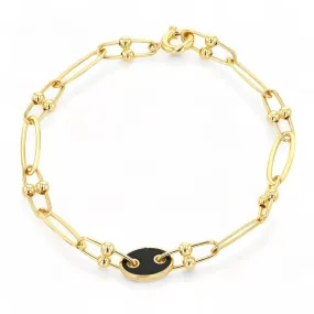 14K Yellow Gold Reversible Mariner Bracelet - 9010