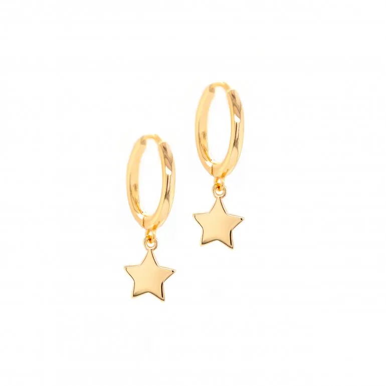 14k/925 Vermeil Plain Star Huggies