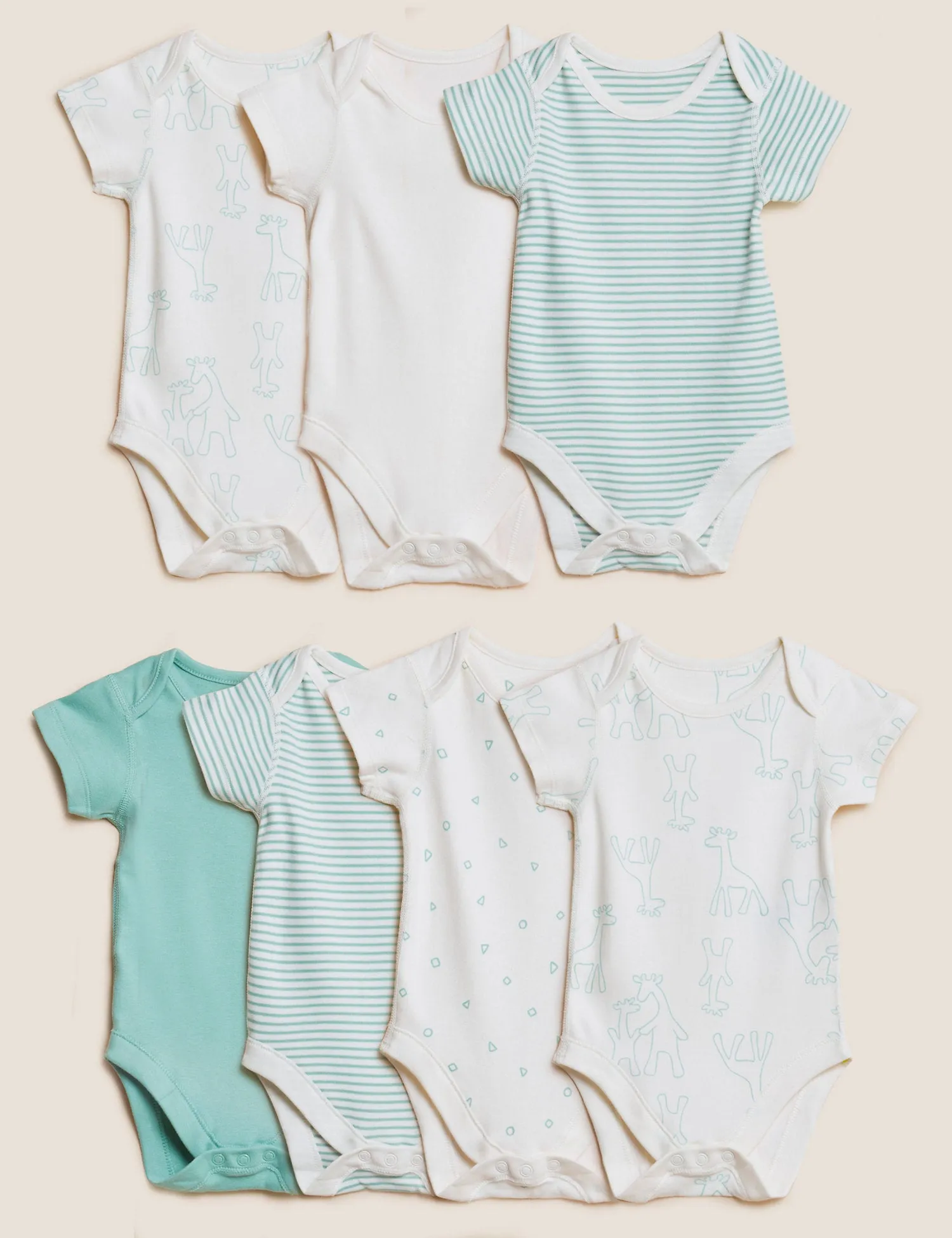 7pk Pure Cotton Printed Bodysuits