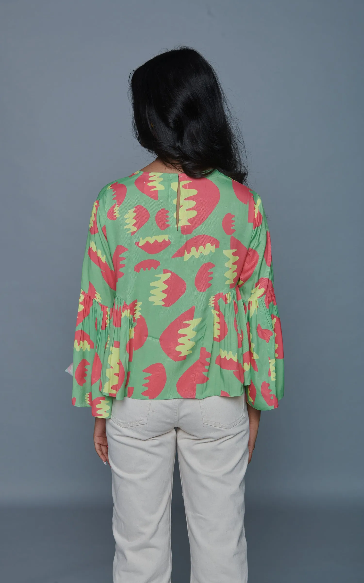 Abstract Printed  Flare top