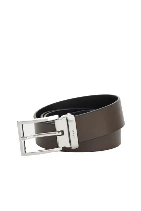 Adjustable & Reversible Belt - Black Dark Brown