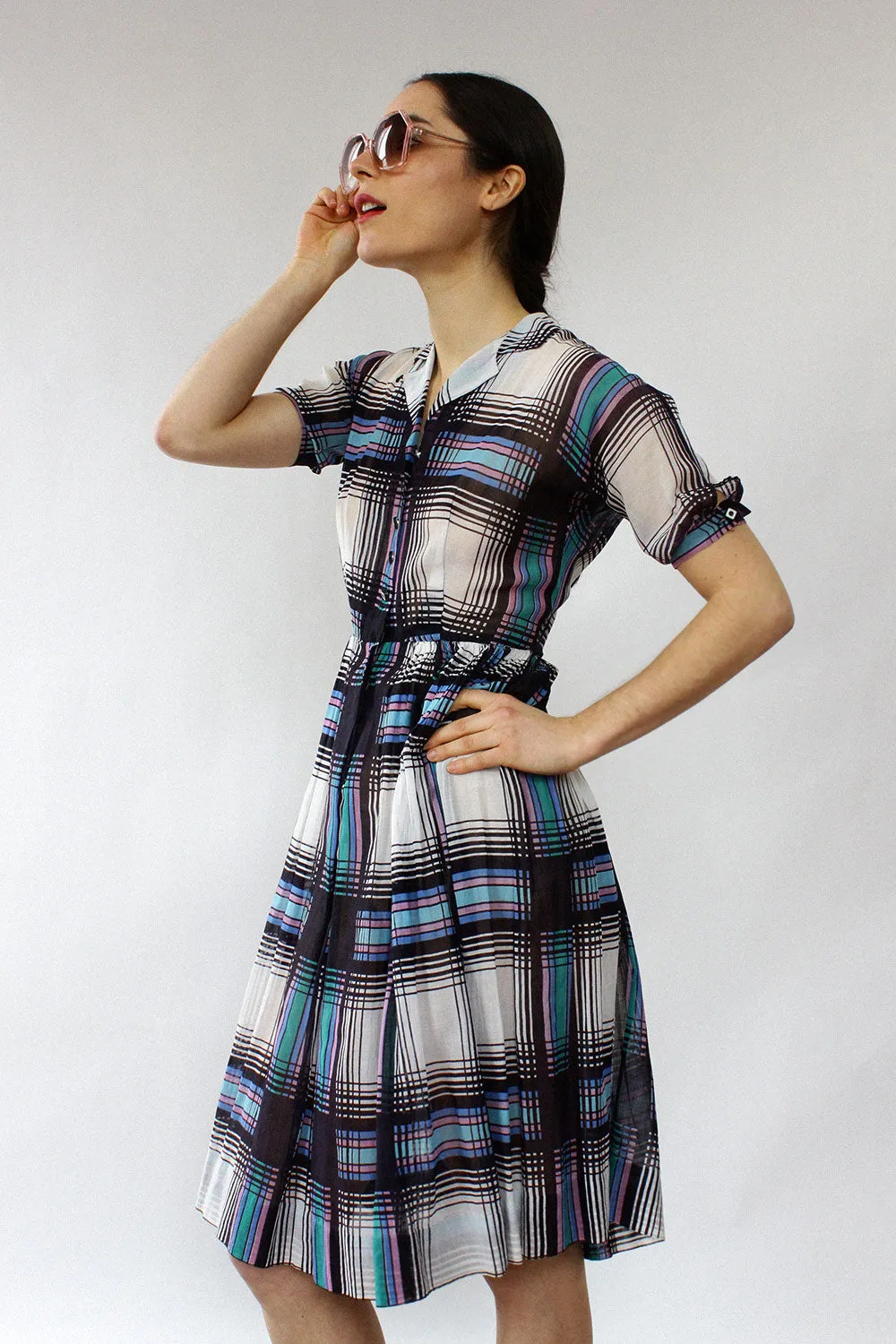 Ashley Sheer Plaid Dress XS