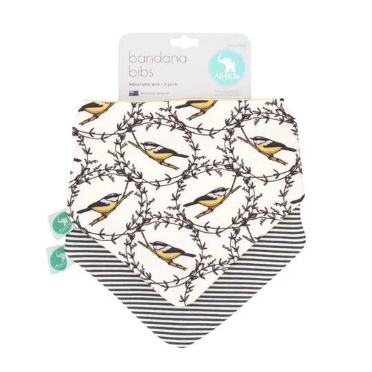 Baby Bib - Reversible Bandana Bird 2-pack