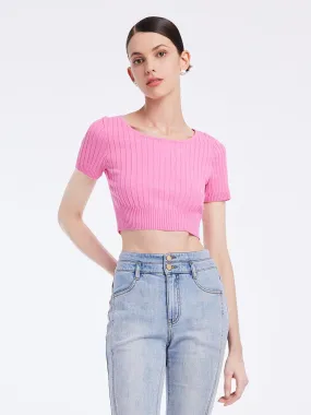 Basic Fitted Crop Women Knit Top