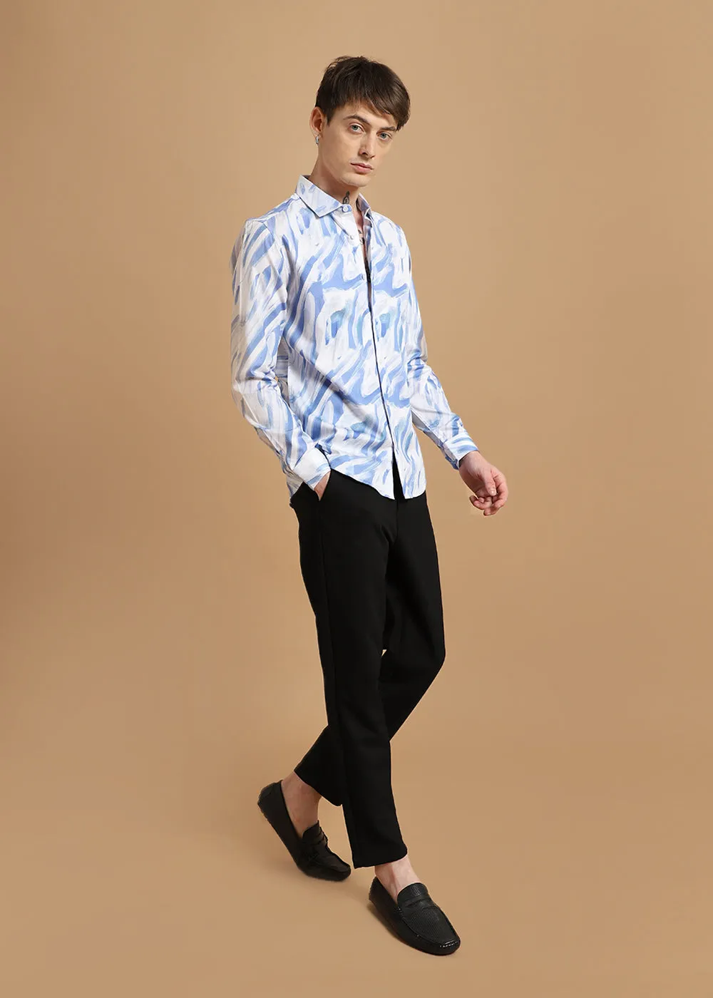 Blue Marble Printed shirt