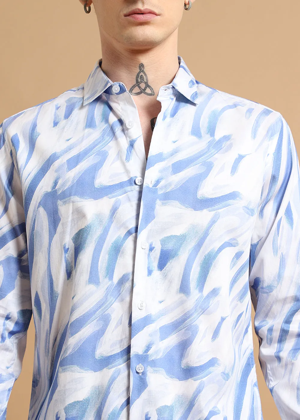 Blue Marble Printed shirt