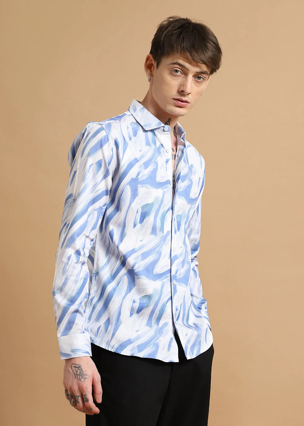 Blue Marble Printed shirt