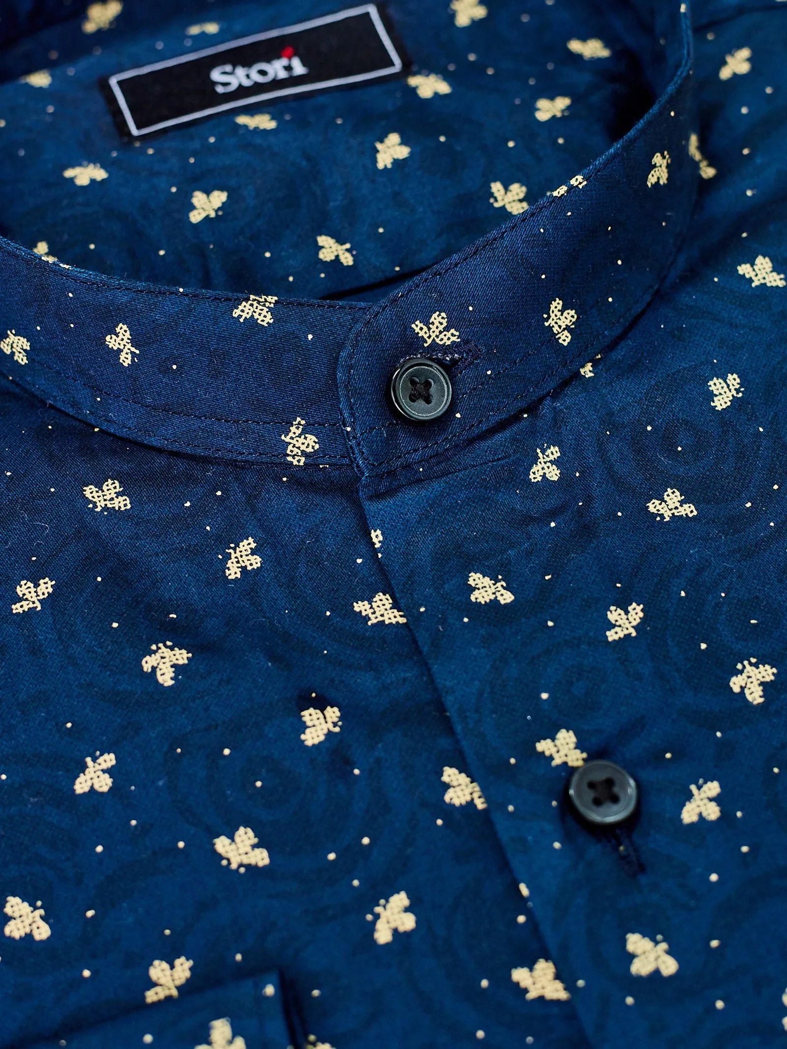 Blue Printed Party Wear Shirt