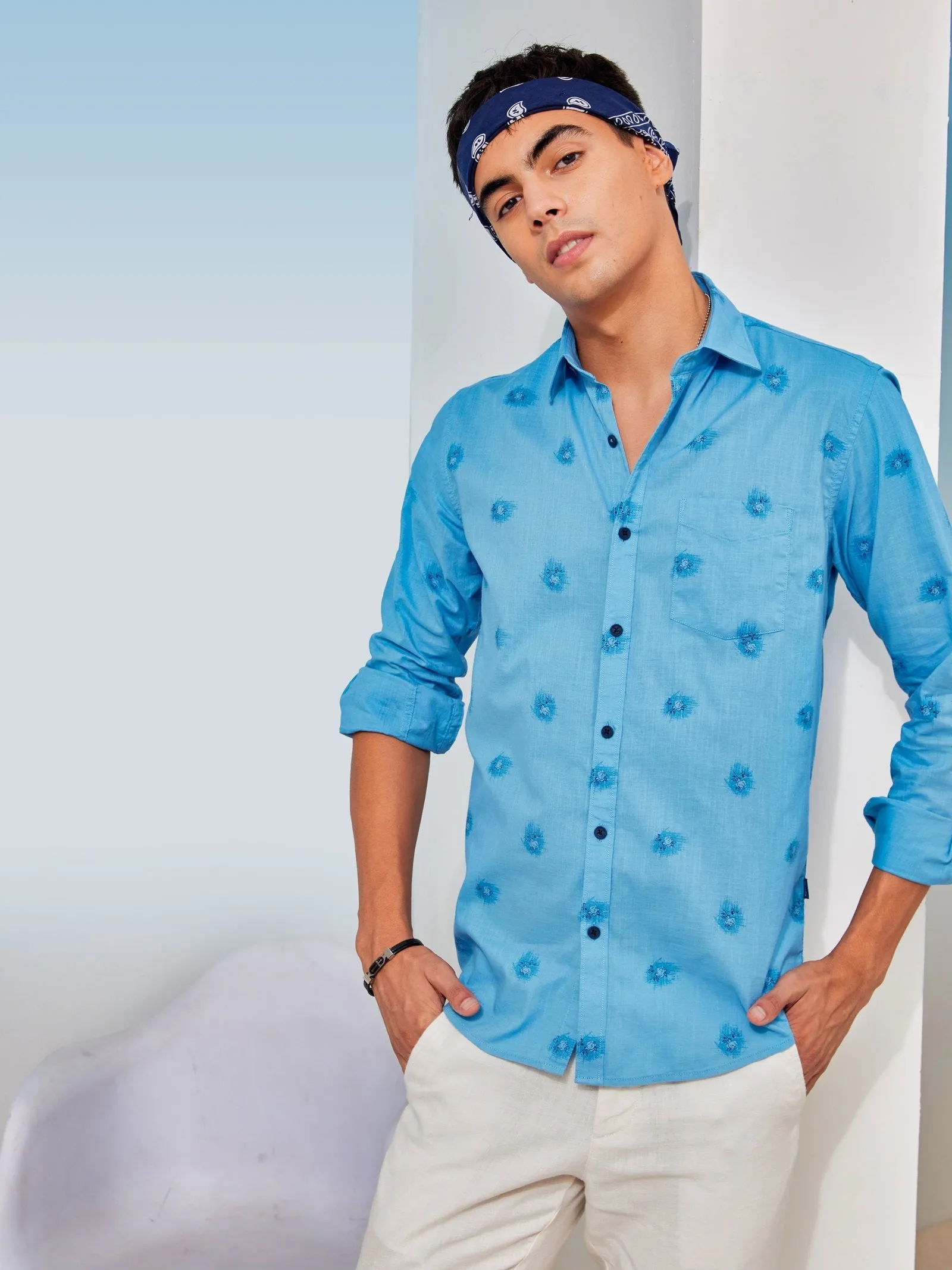 Blue Printed Shirt