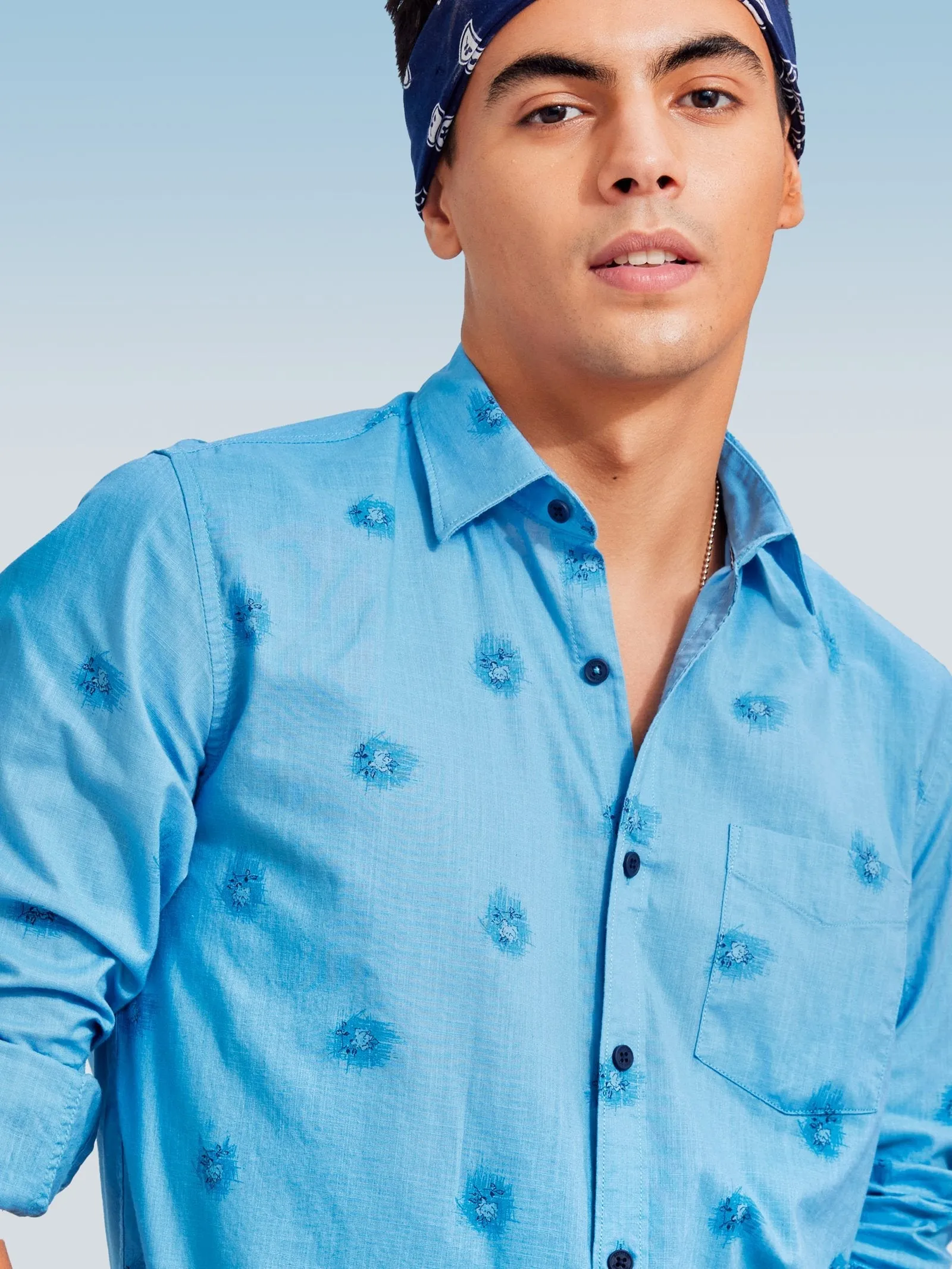 Blue Printed Shirt