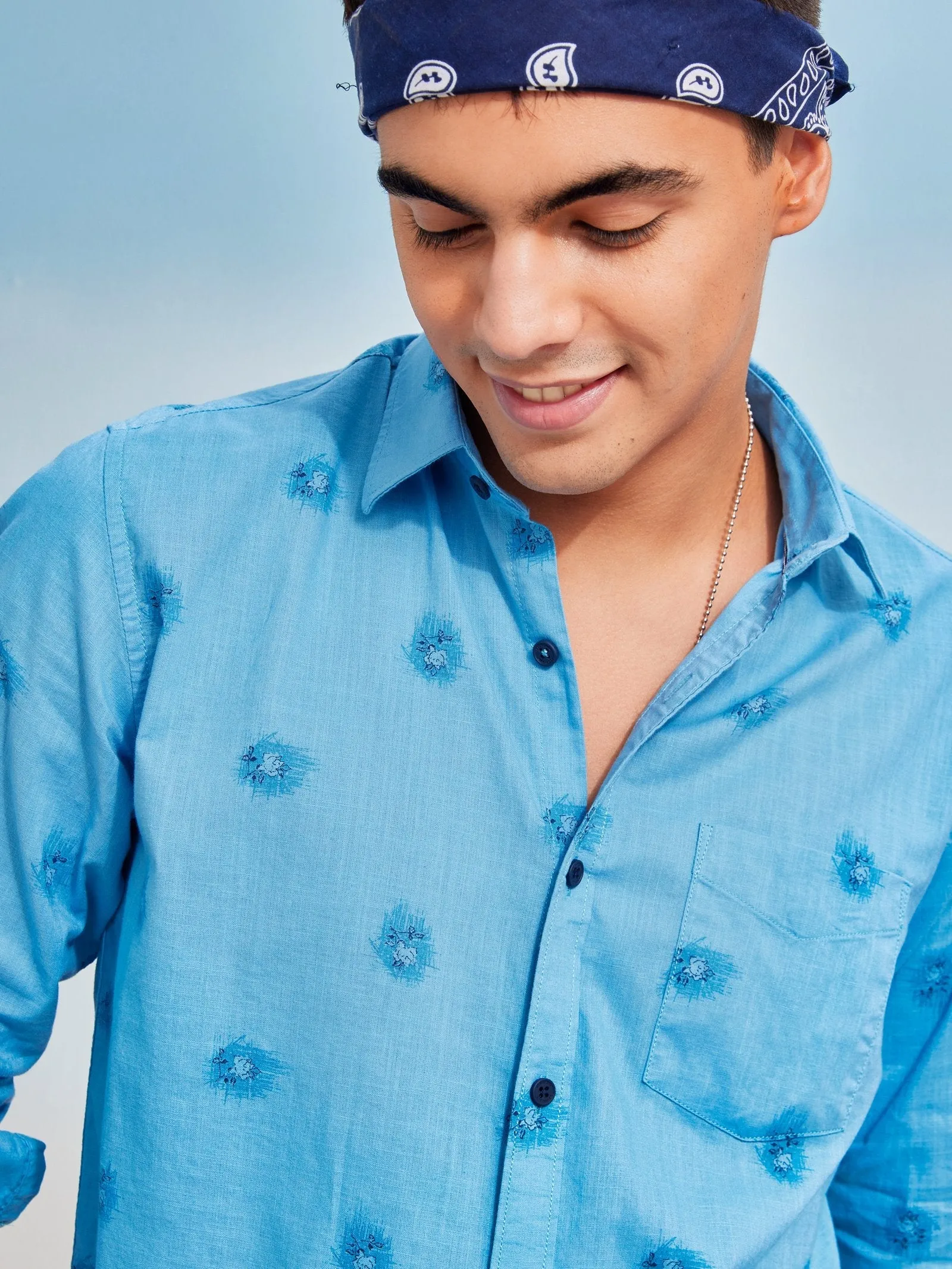 Blue Printed Shirt