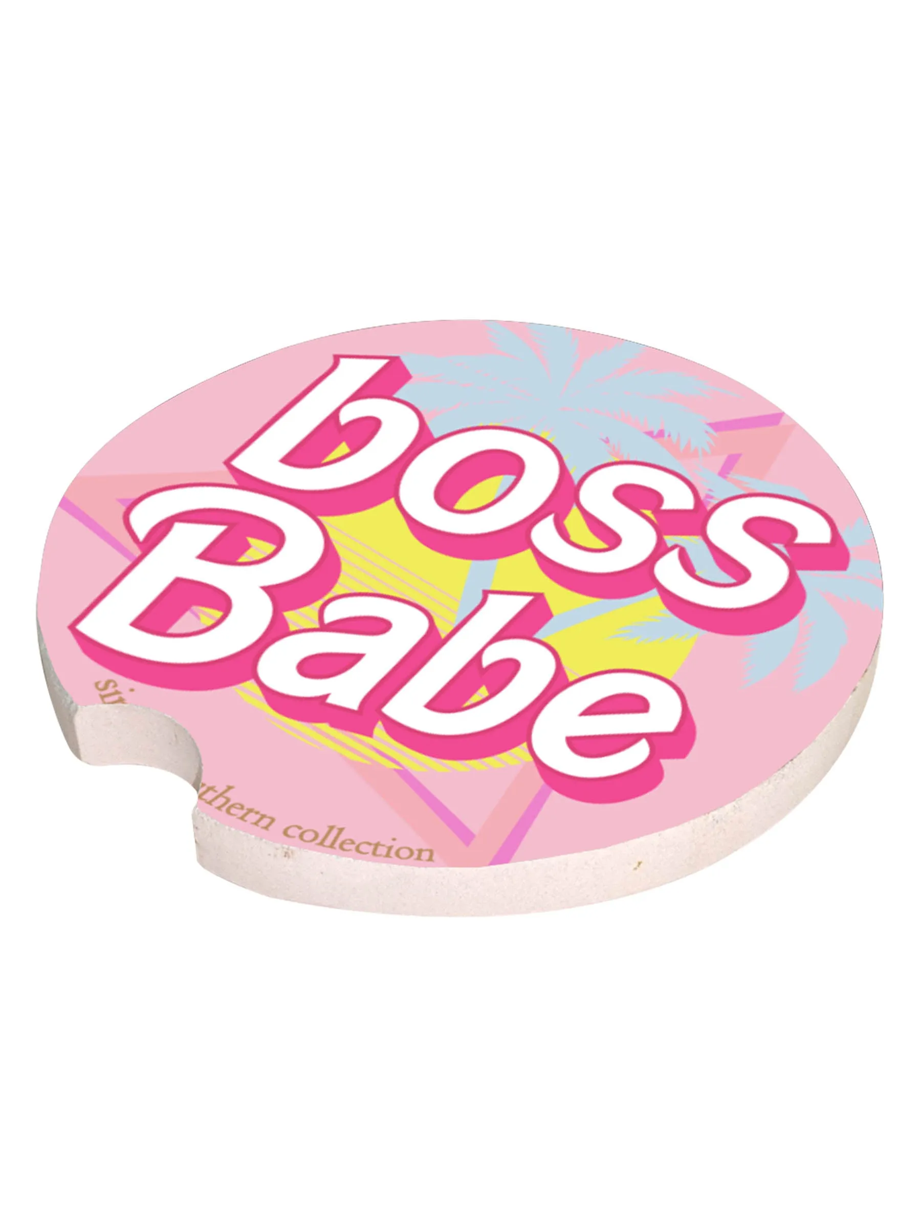 Boss Babe Simply Southern Ceramic Car Coasters Set a?? Trendy Designs for Stylish Travel