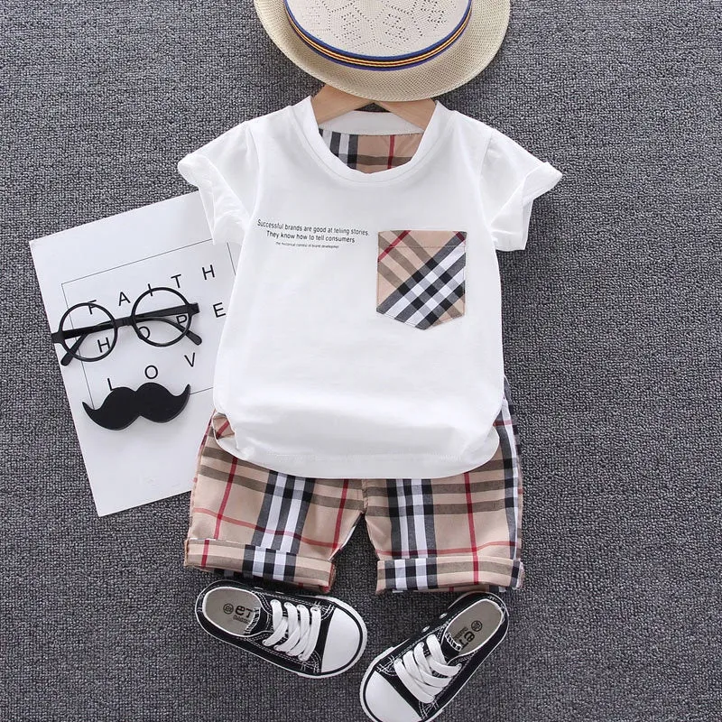 Boys Vintage Plaid 2 Pcs Set