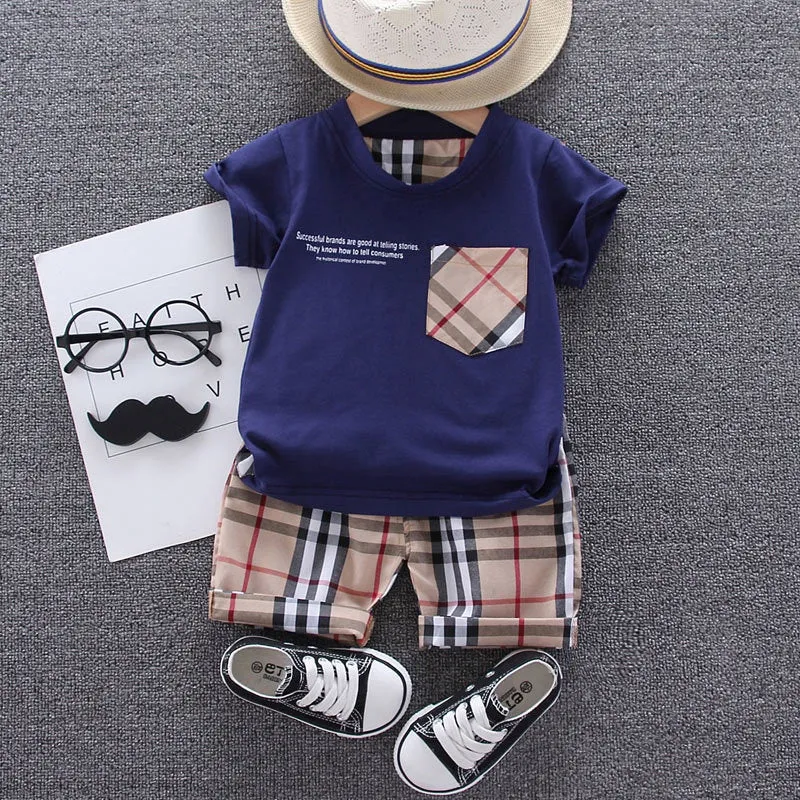 Boys Vintage Plaid 2 Pcs Set