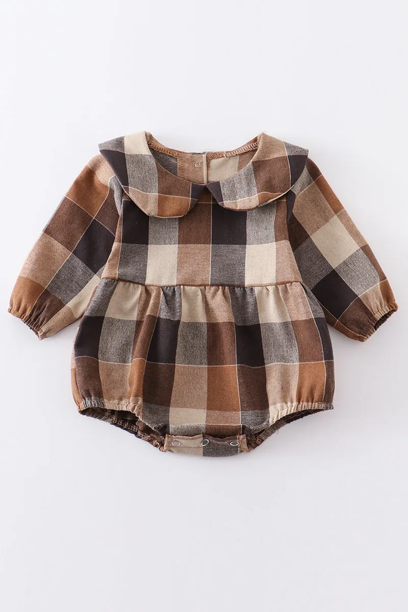 Brown plaid baby bubble