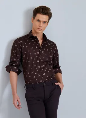 Brown Printed Shirt