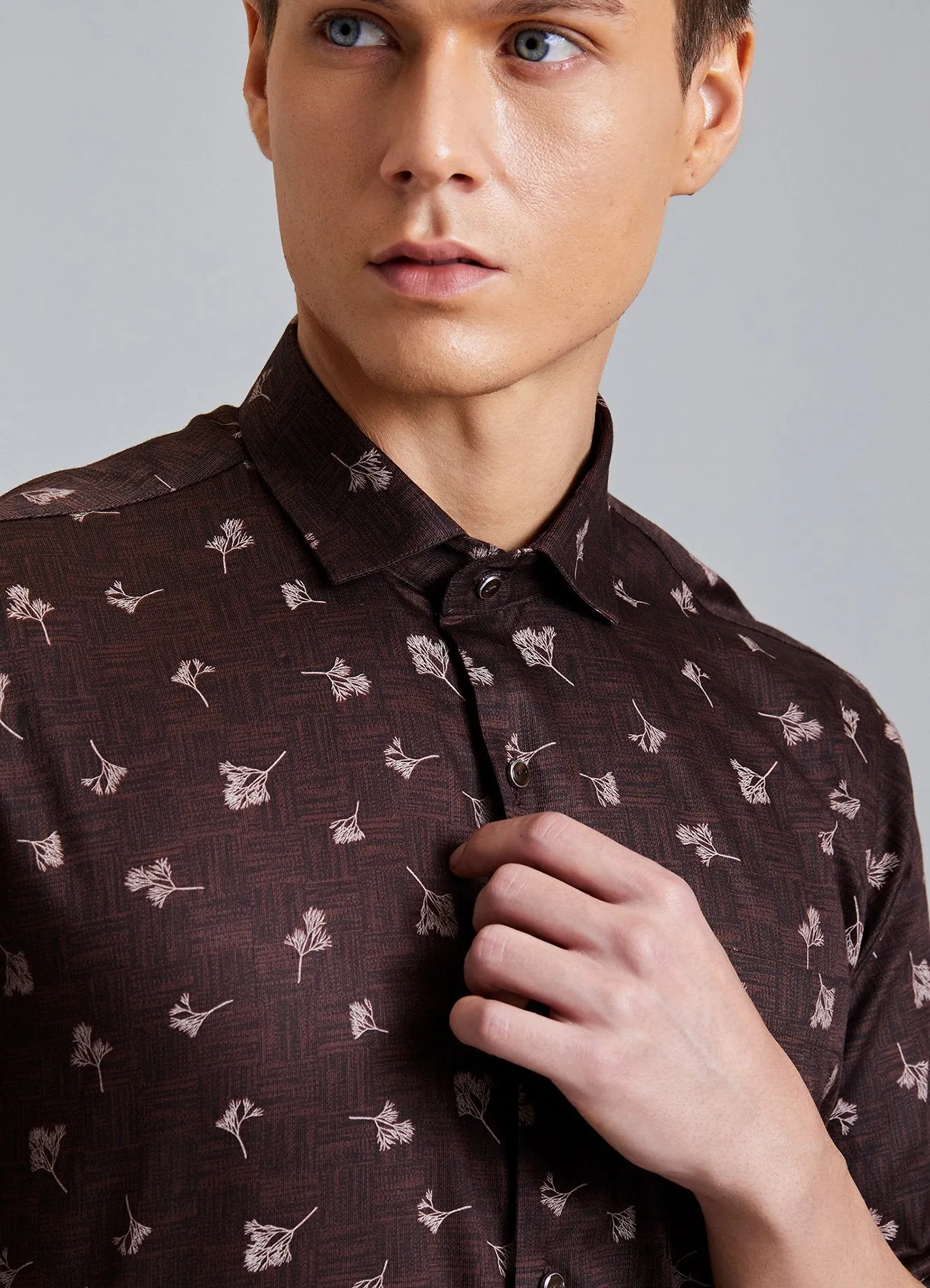 Brown Printed Shirt