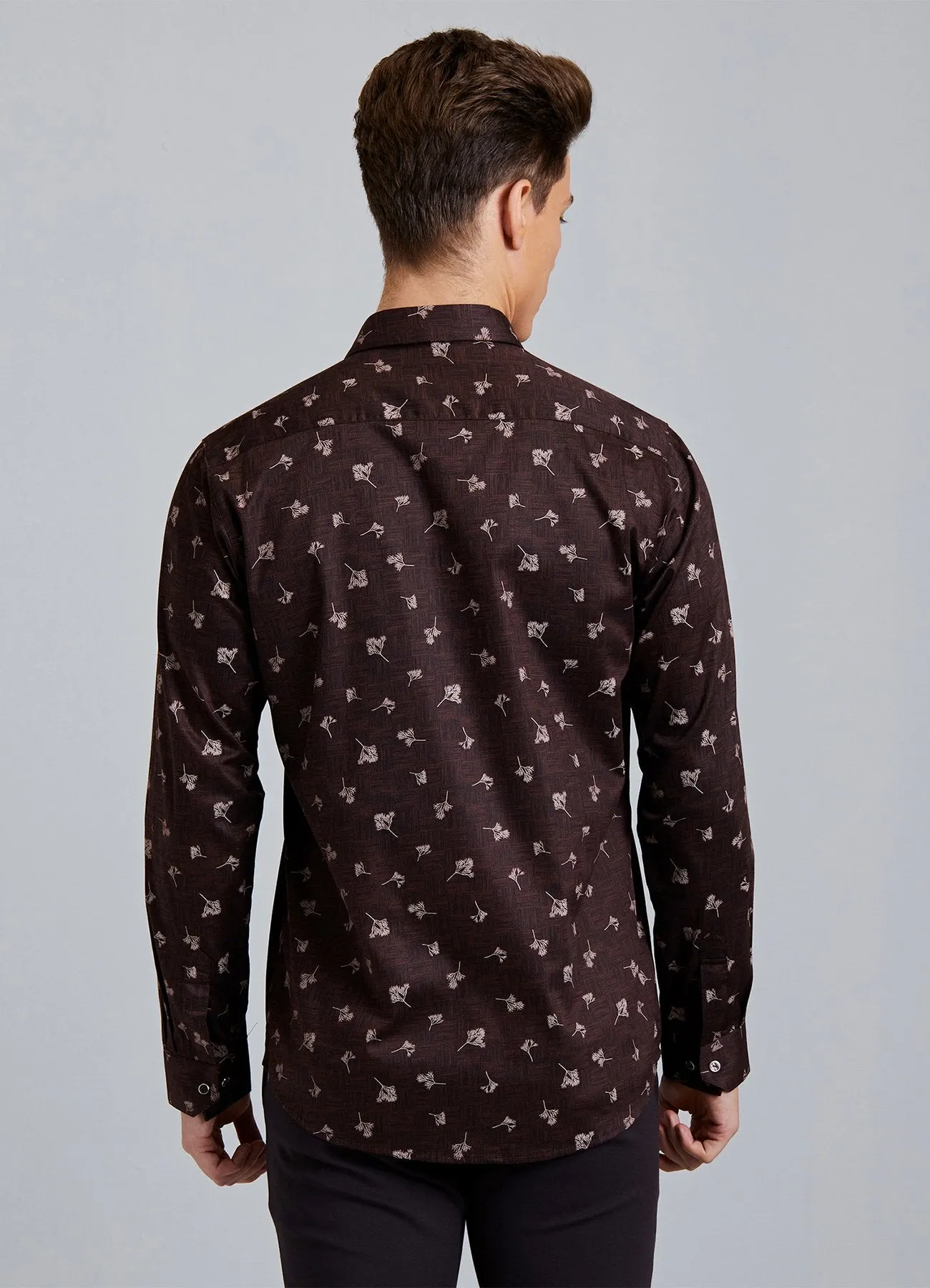 Brown Printed Shirt