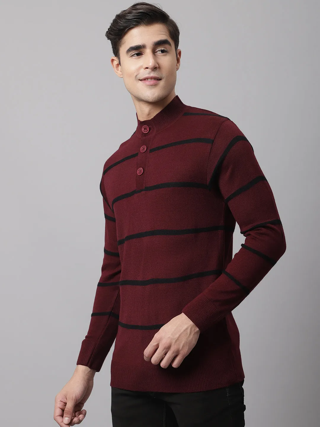 Cantabil  Men Maroon Sweater