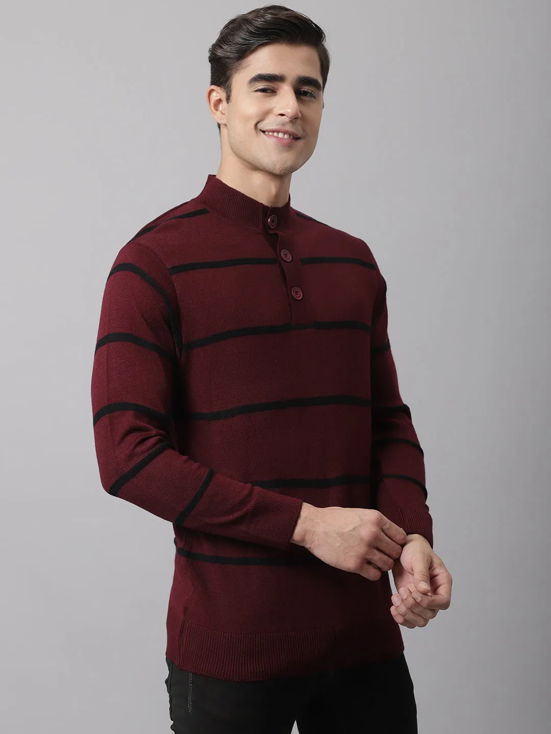 Cantabil  Men Maroon Sweater