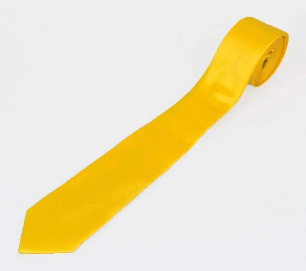 Cavani Lemon Plain Satin Tie Set