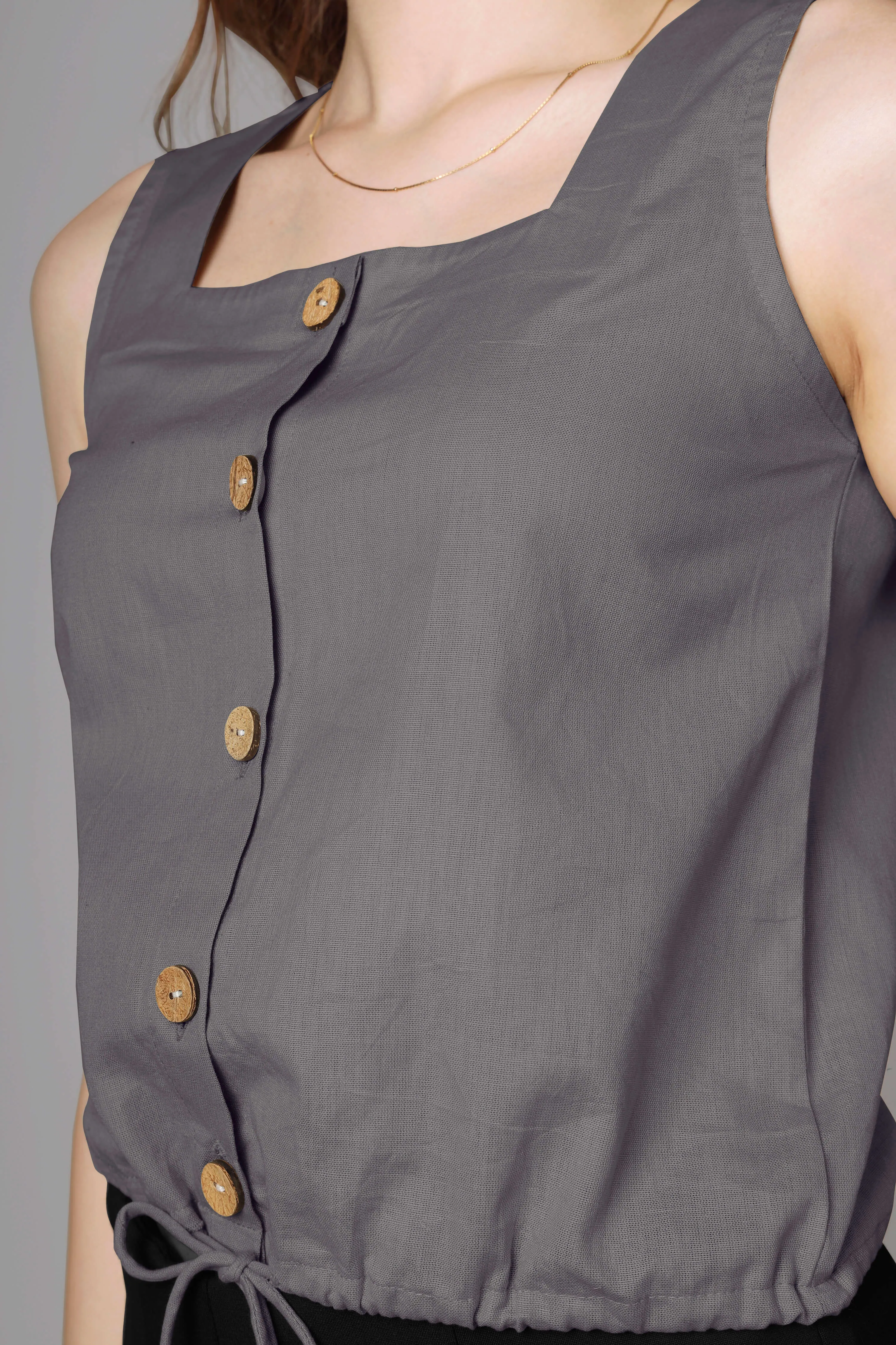 Classic Grey Plain Top For Women