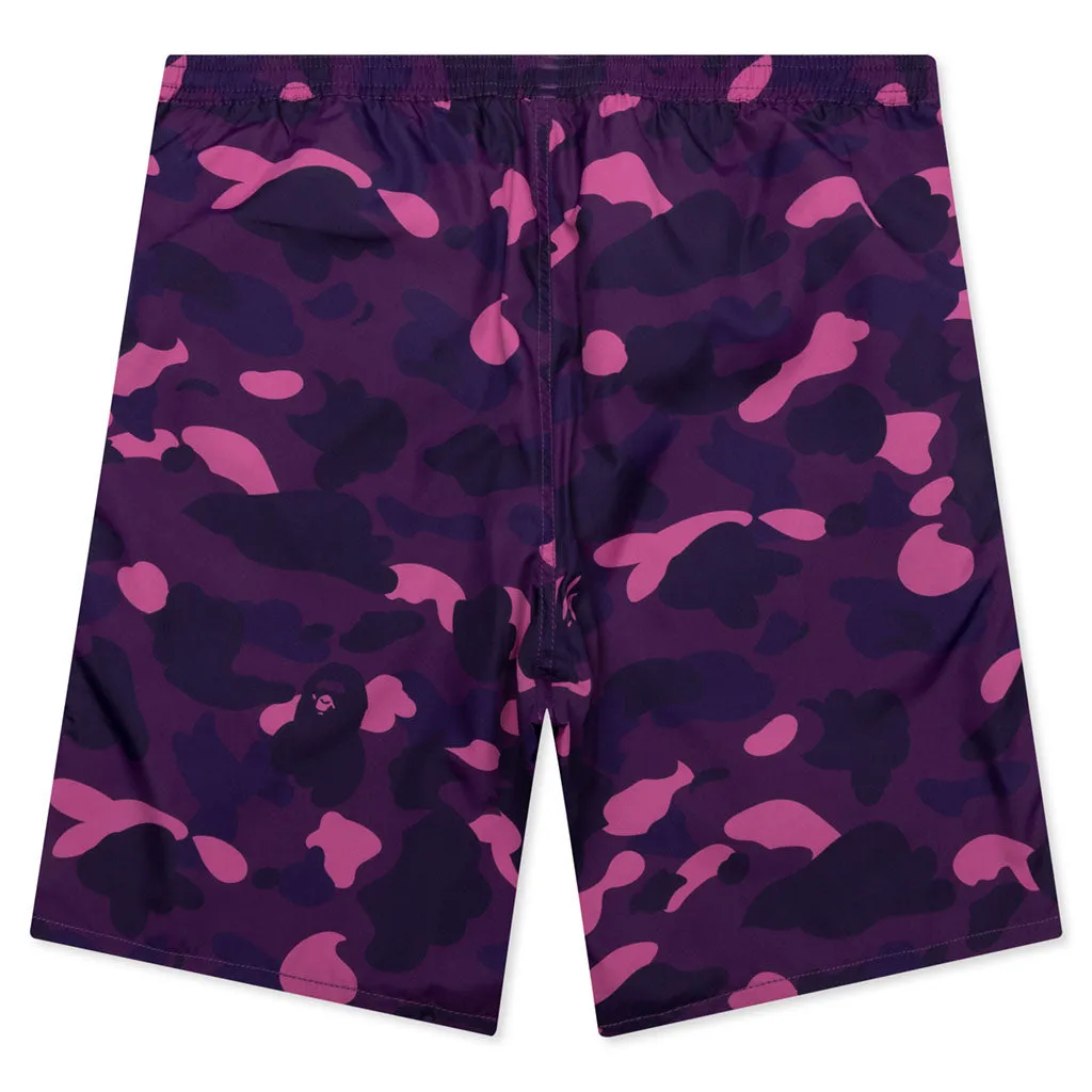 Color Camo Shark Reversible Shorts - Purple