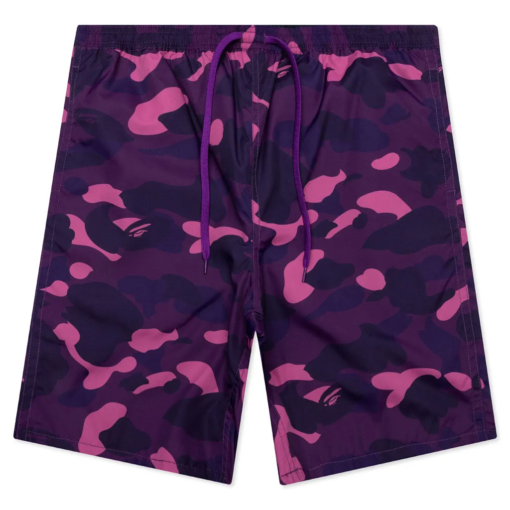 Color Camo Shark Reversible Shorts - Purple