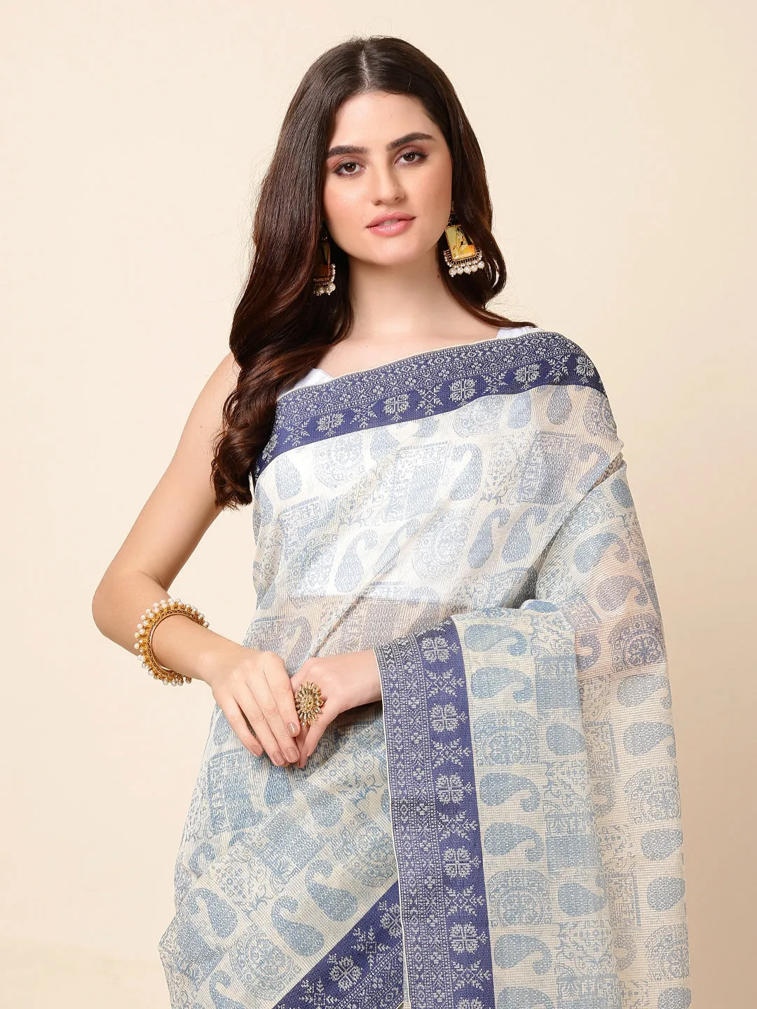 Cotton Printed Woven Saree