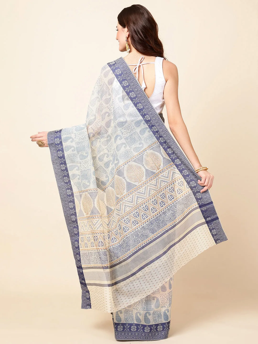 Cotton Printed Woven Saree