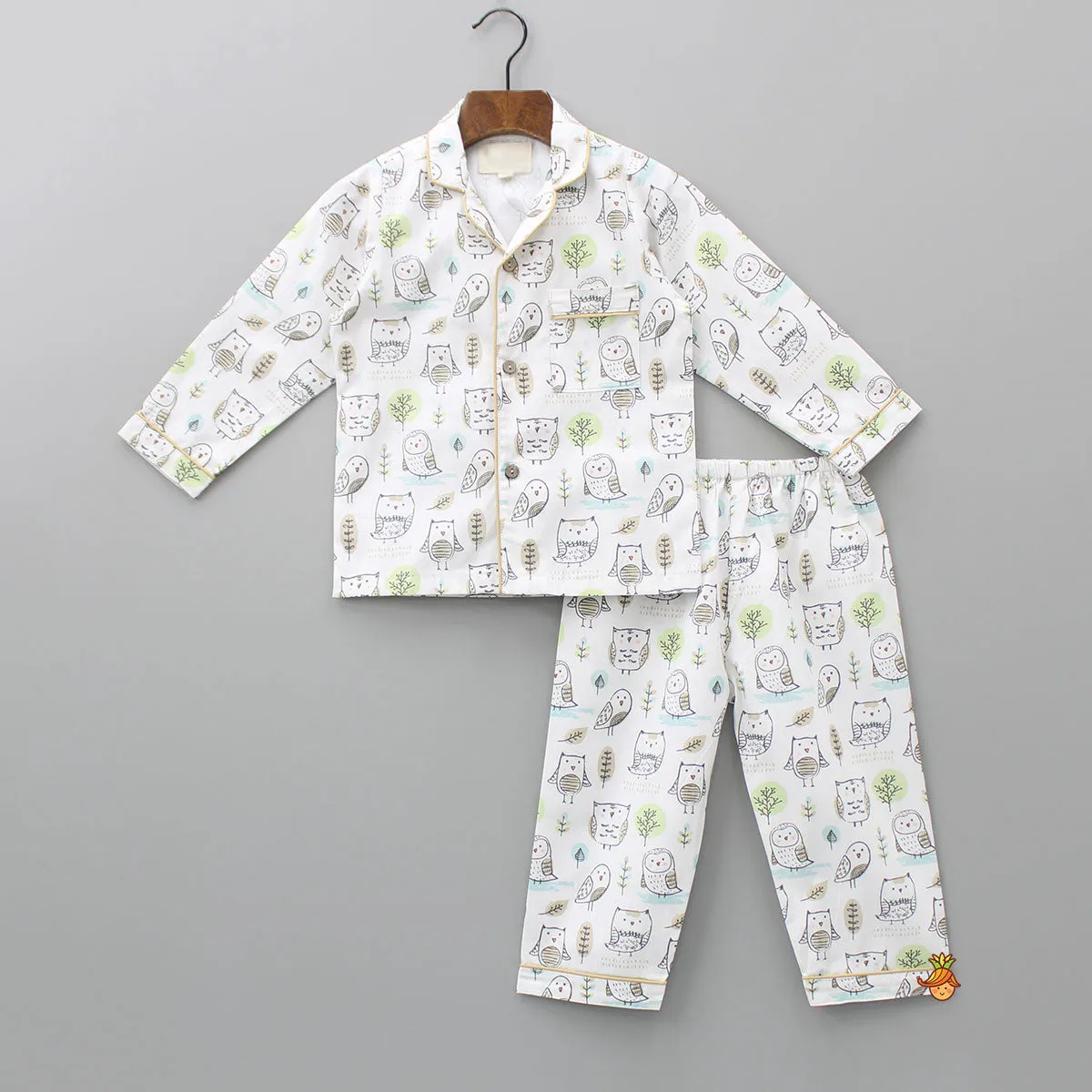 Cute Owl Printed Sleepwear