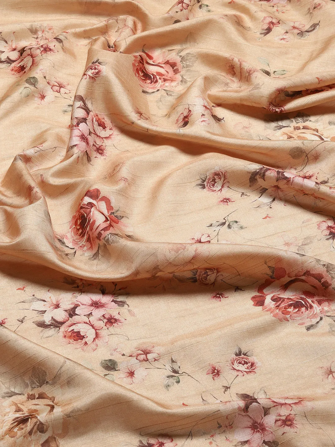 Digital Floral Printed Tussar Saree