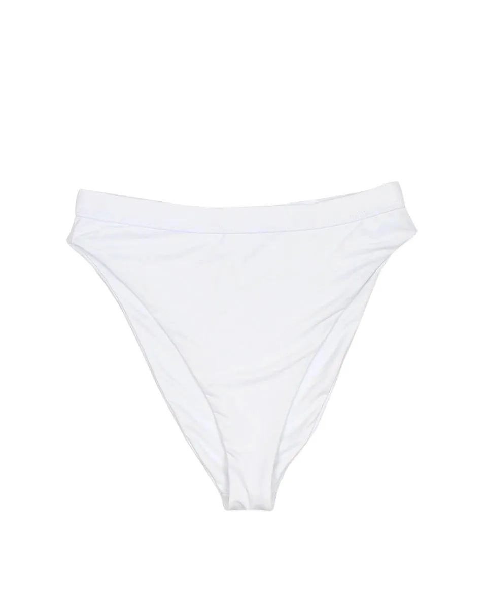 Dippin' Daisy's - Kylie Sporty Swim Top   Banded High Waist High Cut Cheeky Bottom in White