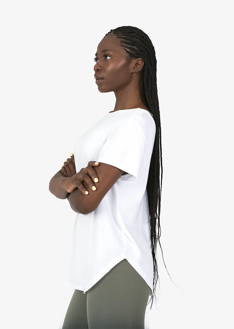 Elevate Aloe Reversible Slouch Tee White