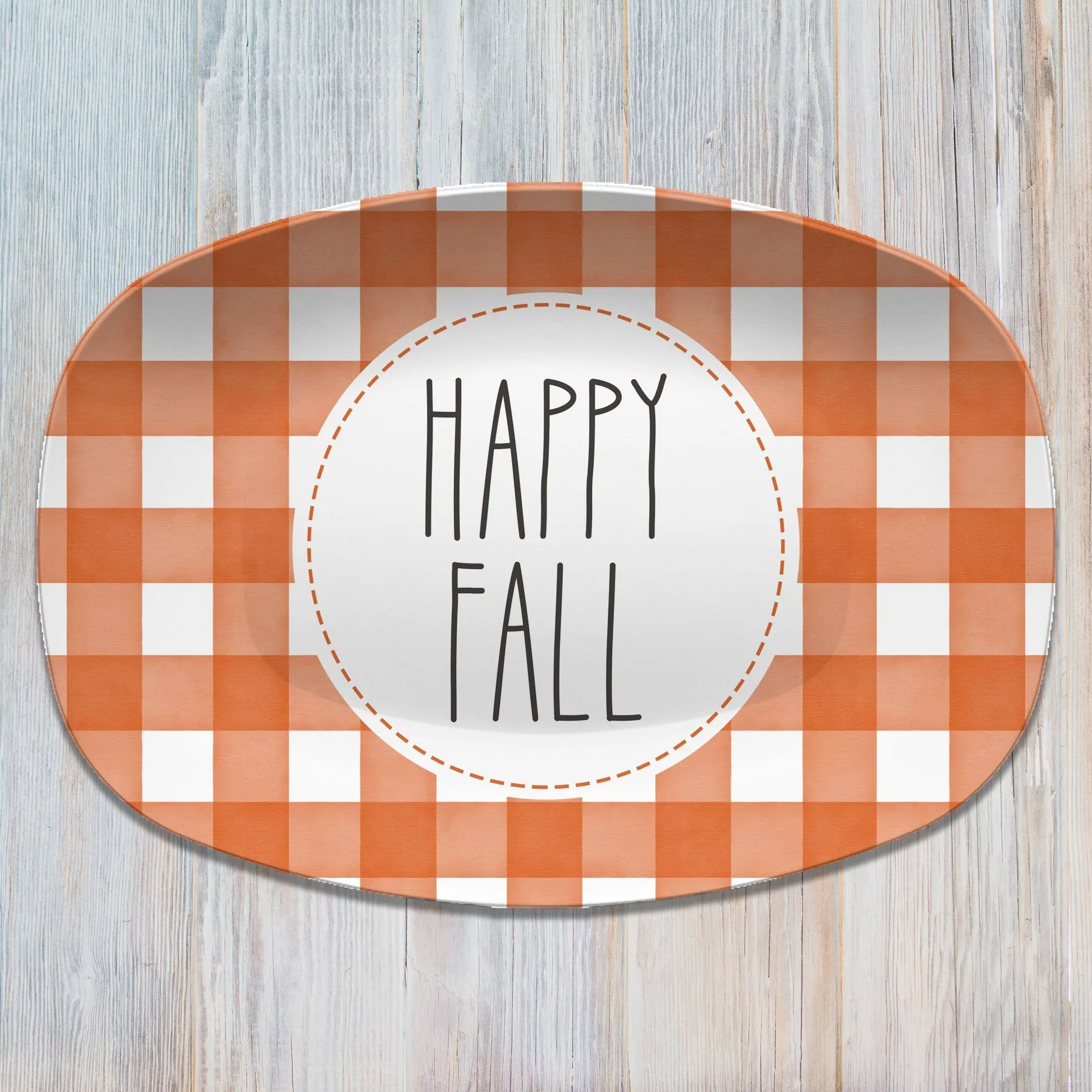 Fall Buffalo Plaid Personalized Platter