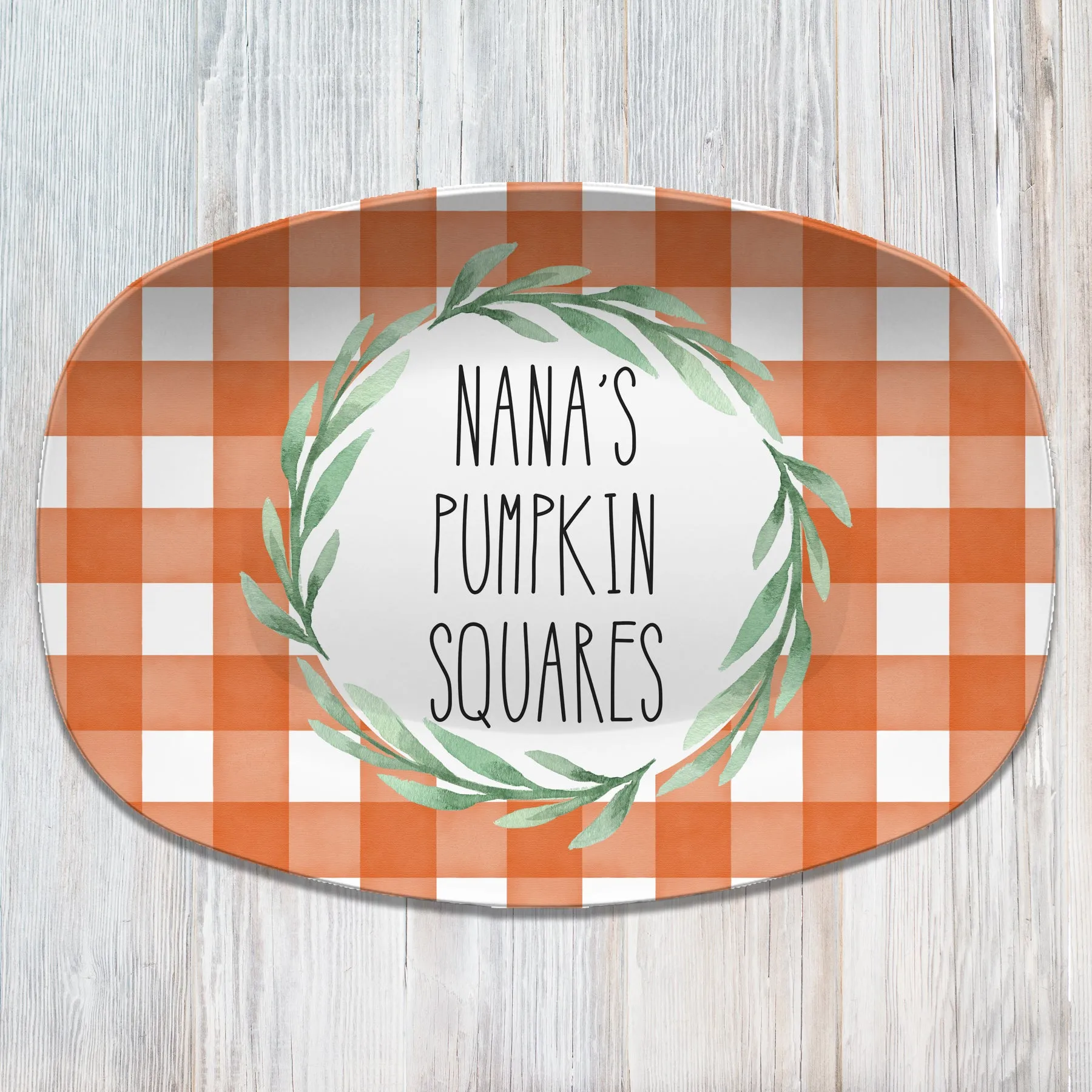 Fall Buffalo Plaid Personalized Platter