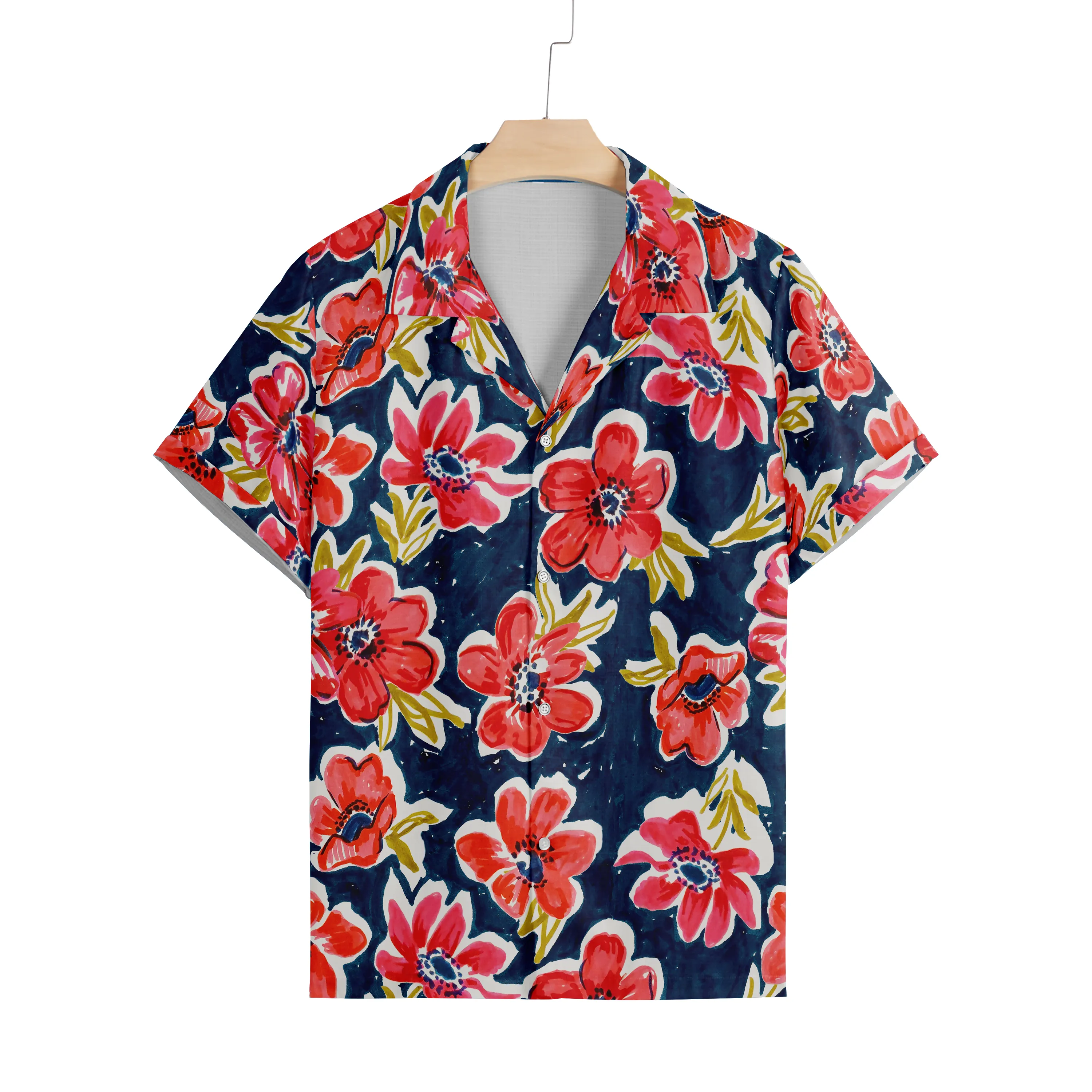 FLOWERS PRINTED ALOHA SHIRT