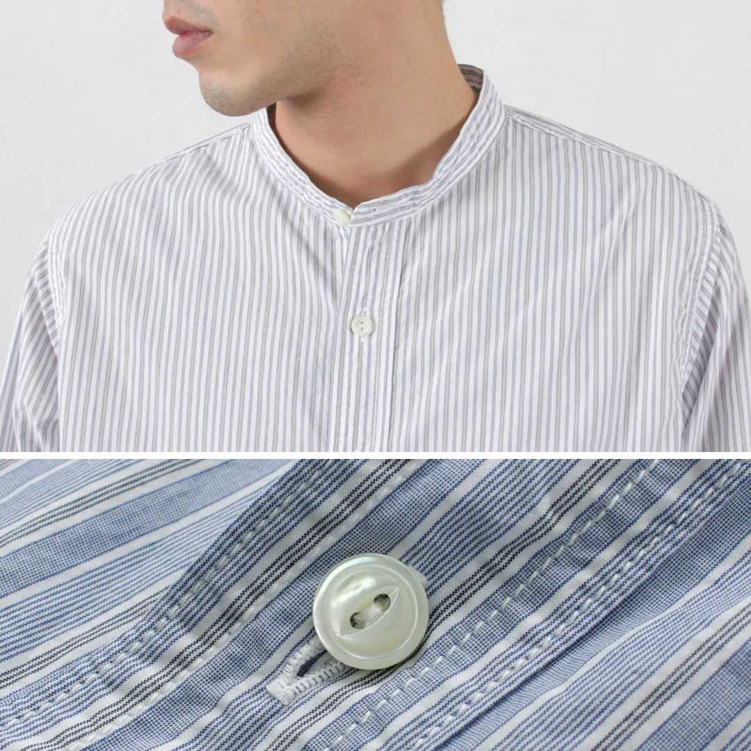 FOB FACTORY / F3488 striped band collar shirt