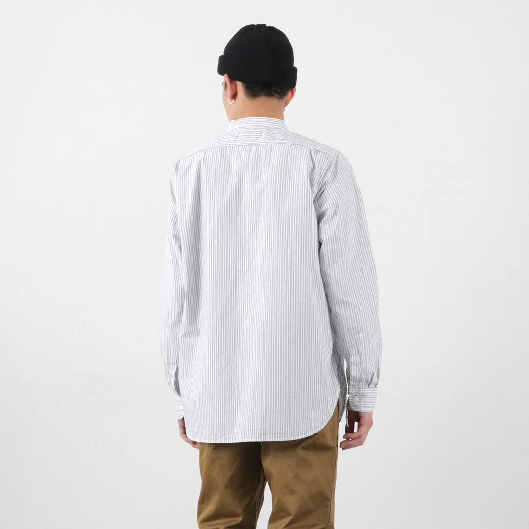 FOB FACTORY / F3488 striped band collar shirt