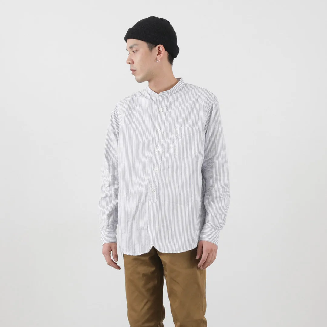 FOB FACTORY / F3488 striped band collar shirt