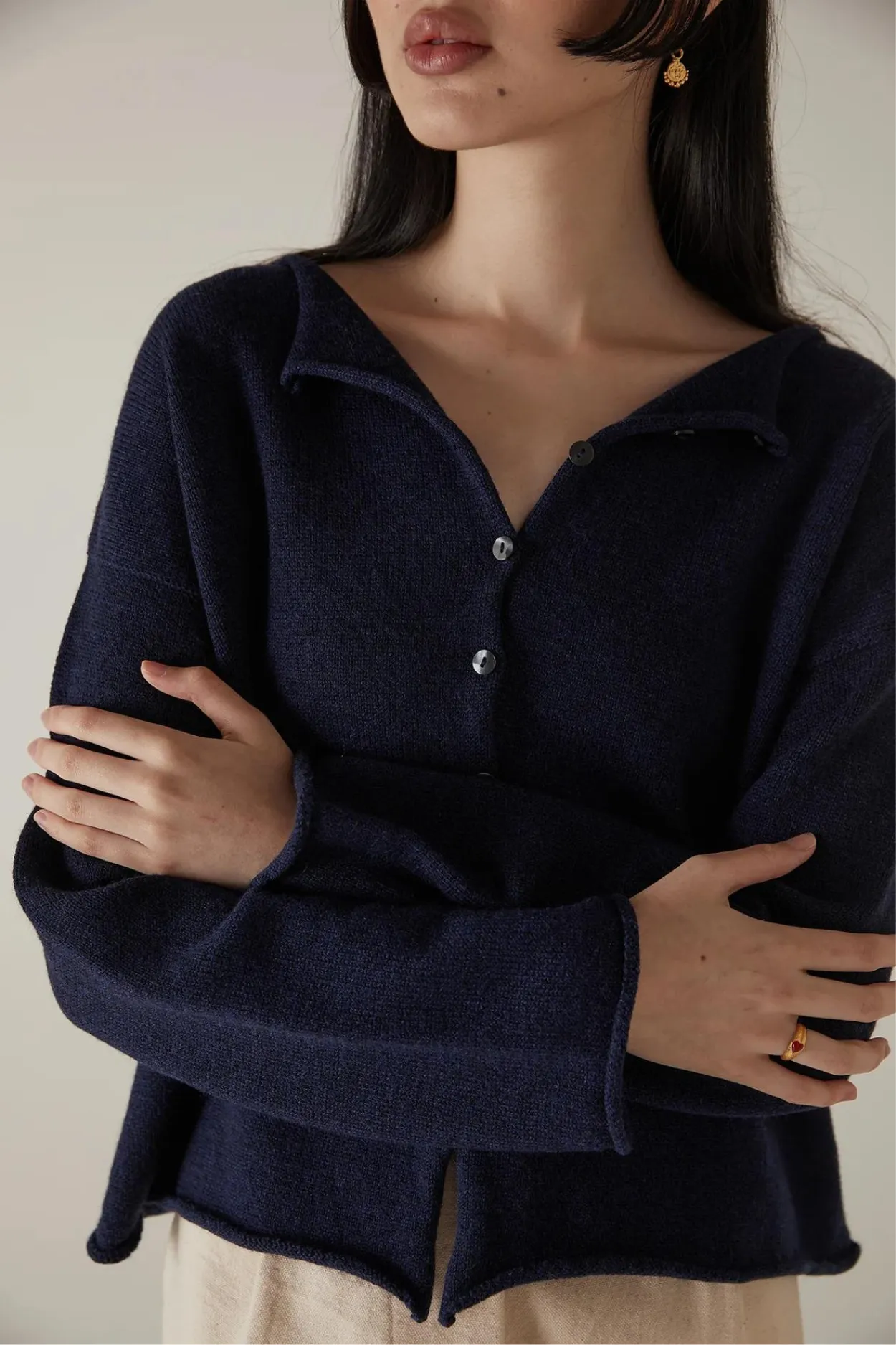 Francie -  Doll's Reversible Cardigan / Midnight