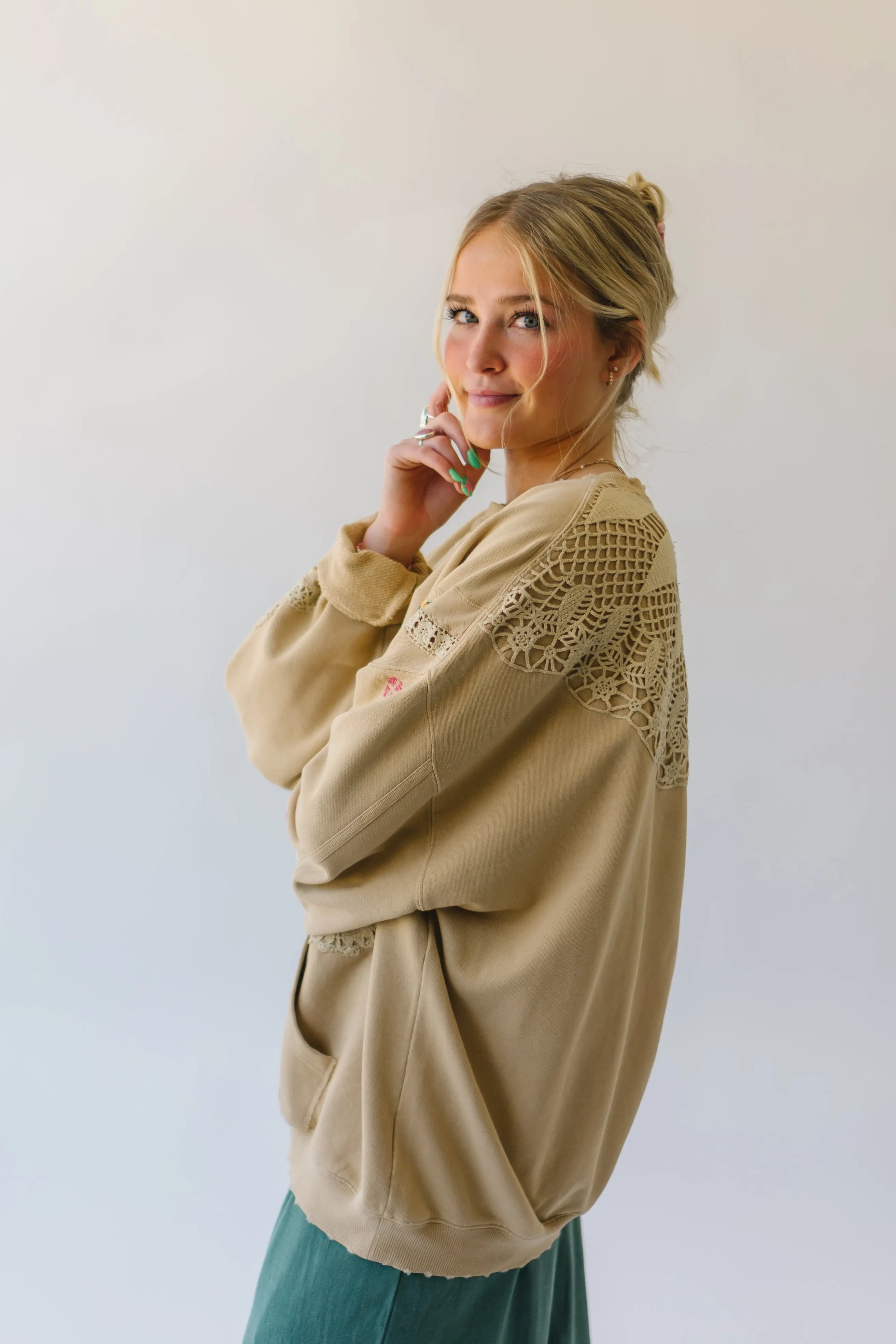 Grams Attic High-Quality Sweatshirt in Mushroom Combo Color from Free People