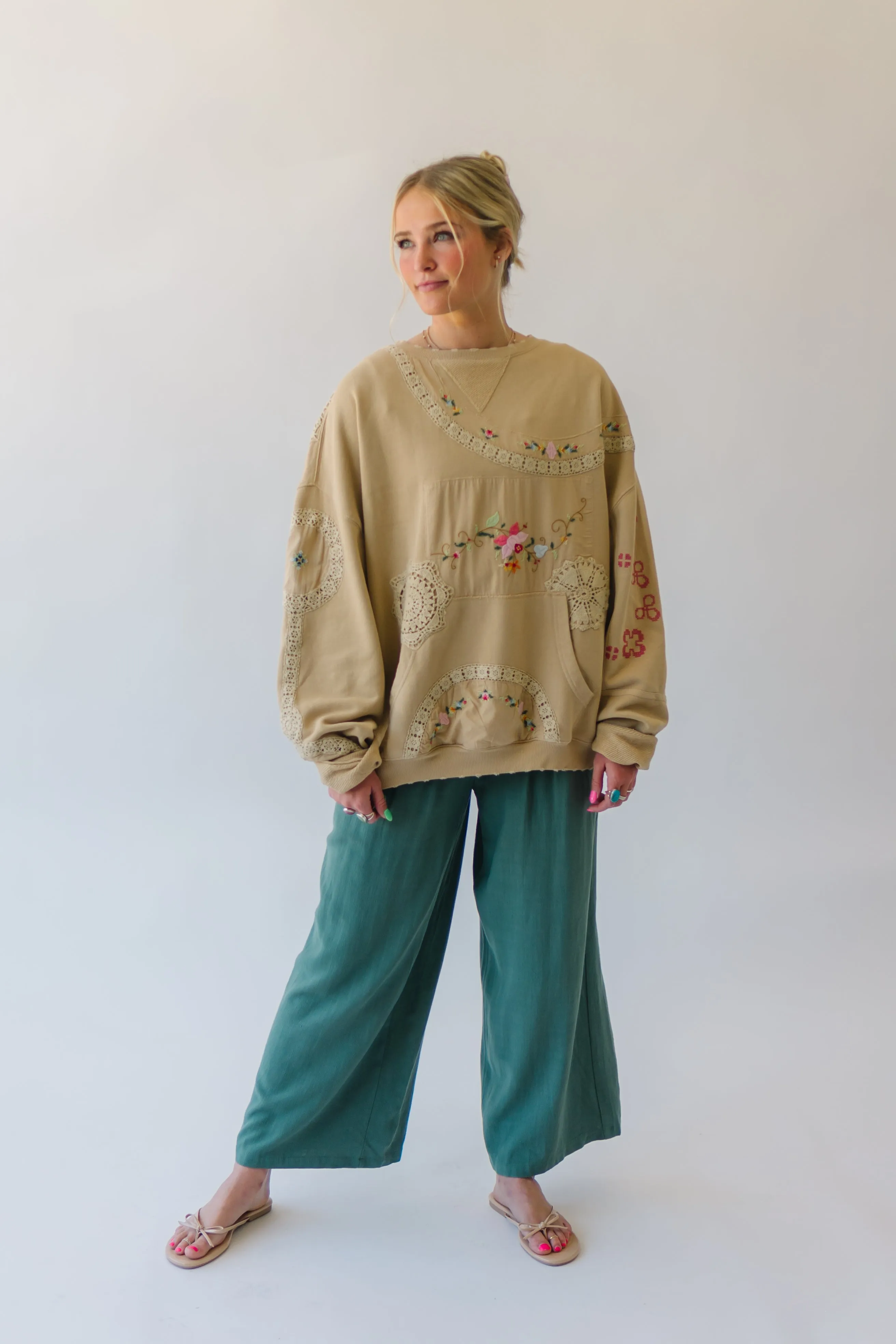 Grams Attic High-Quality Sweatshirt in Mushroom Combo Color from Free People