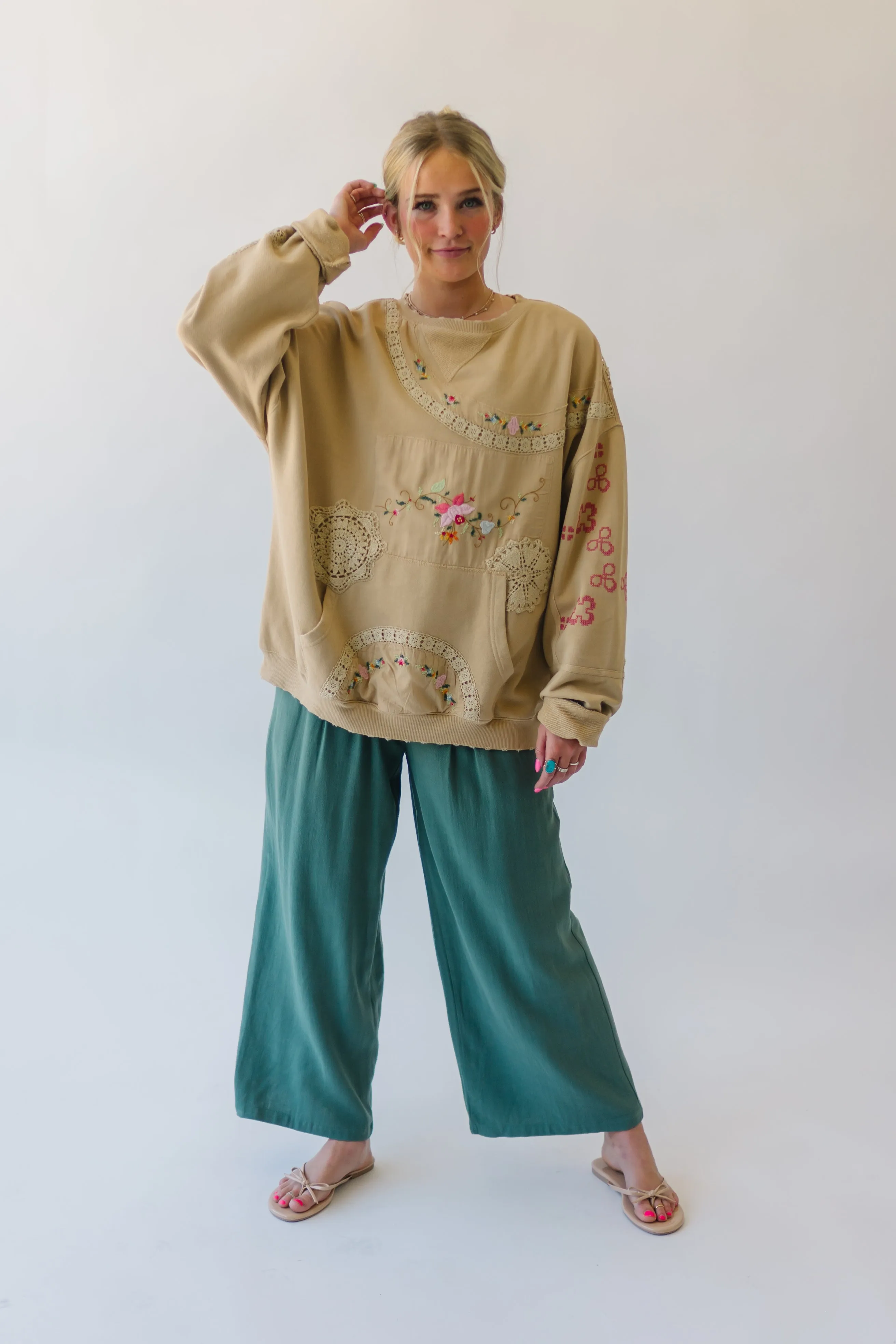 Grams Attic High-Quality Sweatshirt in Mushroom Combo Color from Free People