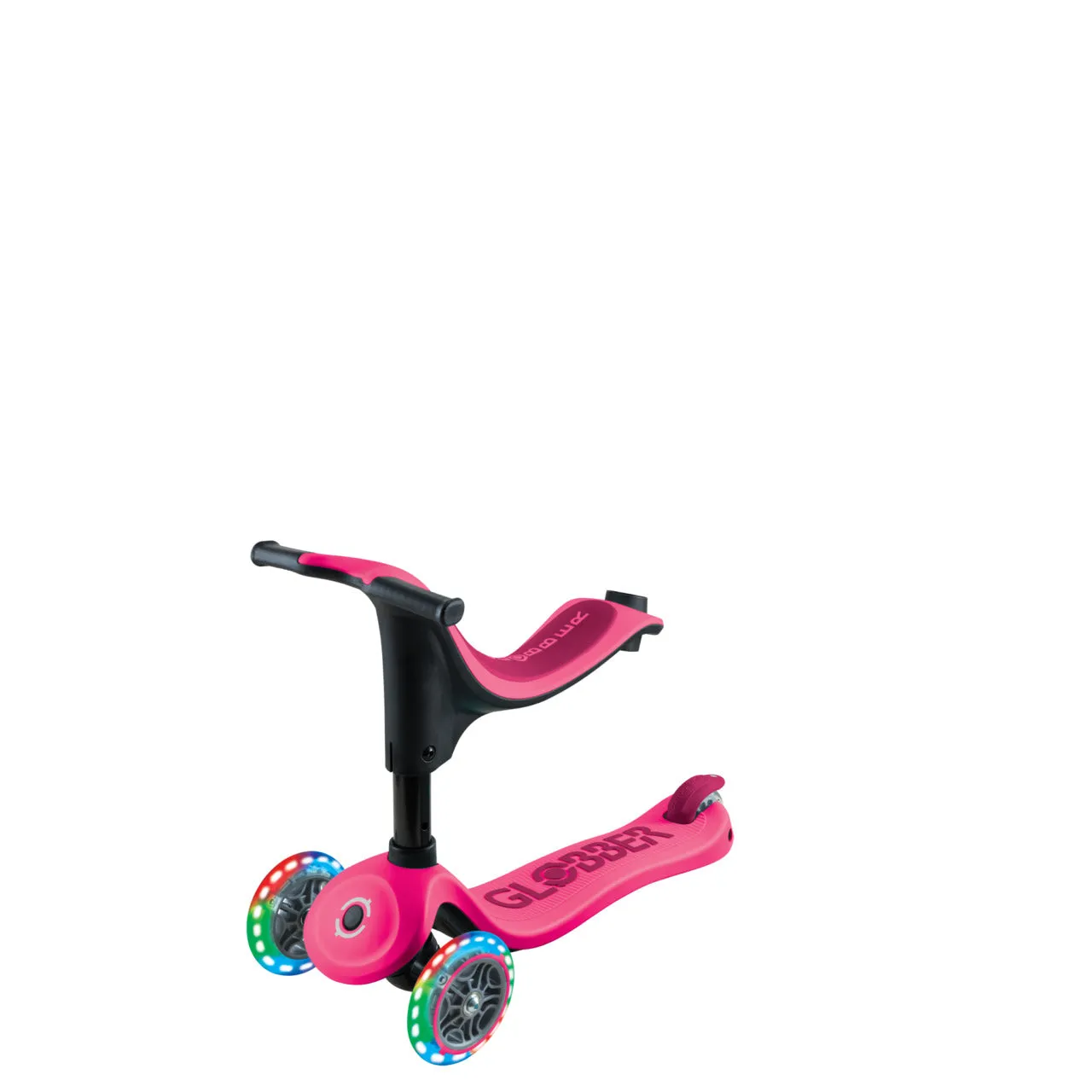 GLOBBER SCOOTER - GO UP SPORTY LIGHTS - DEEP PINK