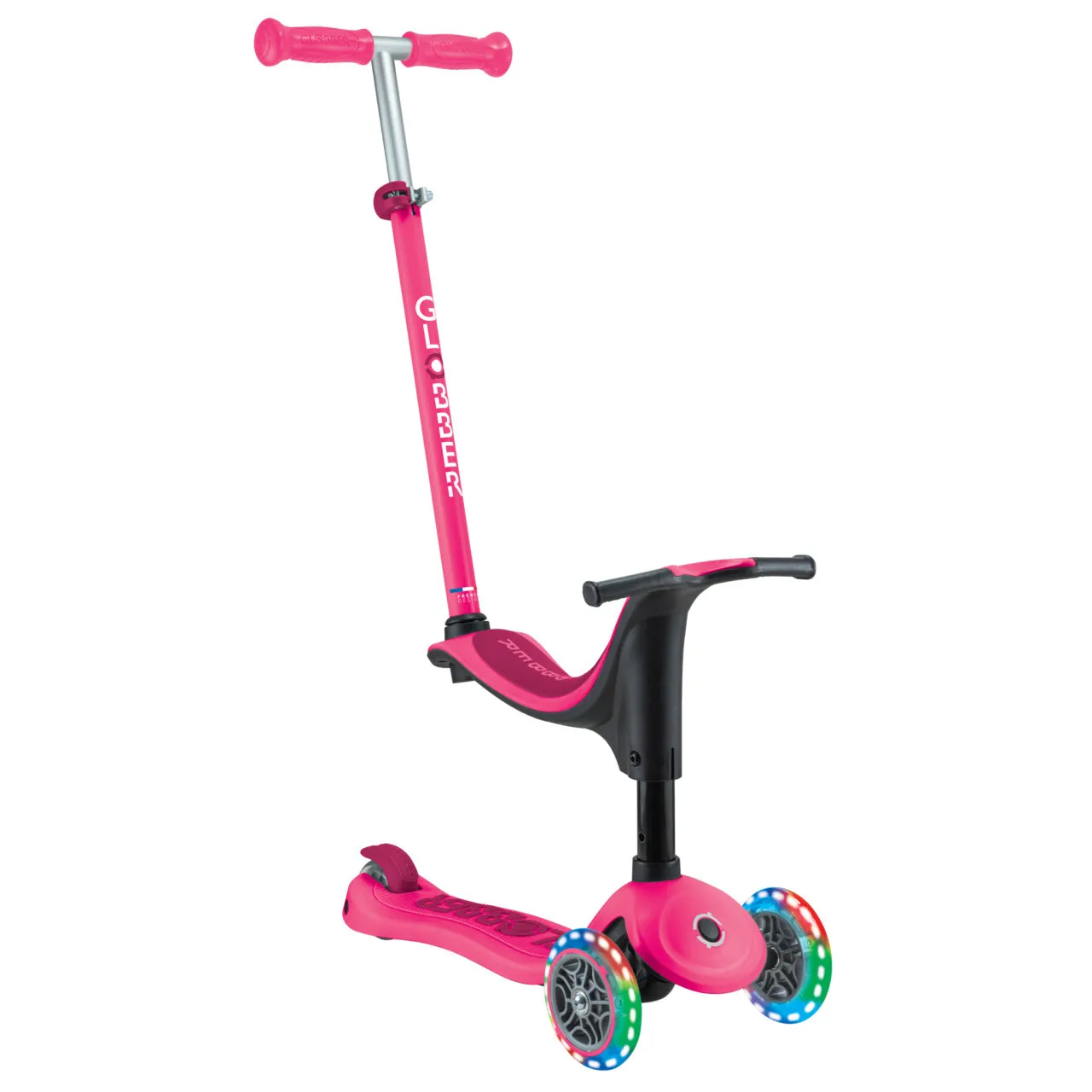 GLOBBER SCOOTER - GO UP SPORTY LIGHTS - DEEP PINK