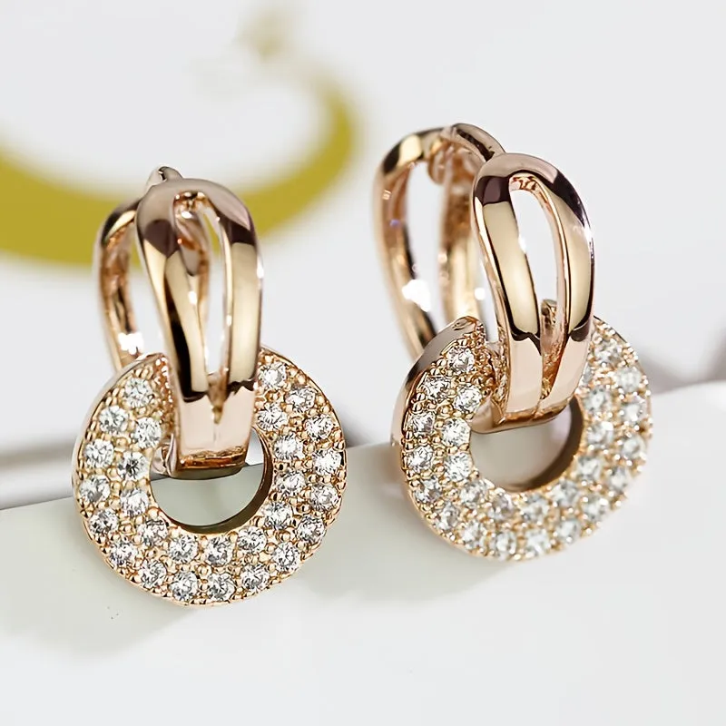 Gorgeous Silver Round Zircon Earrings - The Perfect Fashion Accessory for Stylish Women