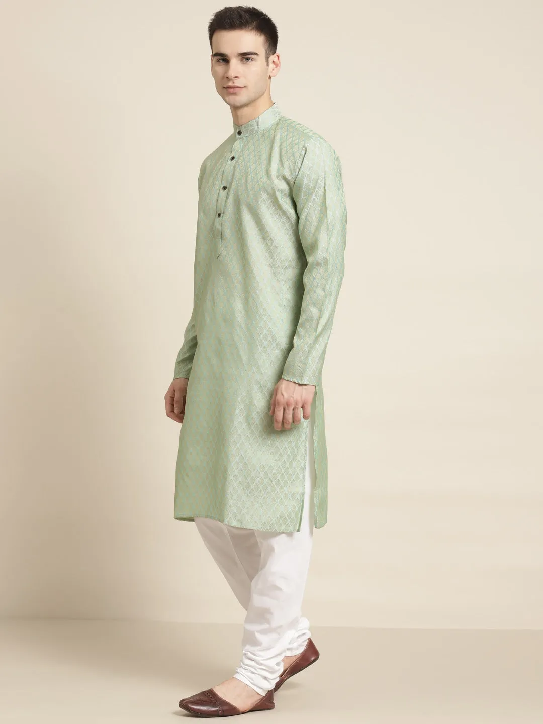 Green Printed Kurta Set