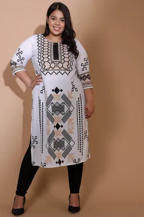 Grey Luxe Yoke Printed Kurti