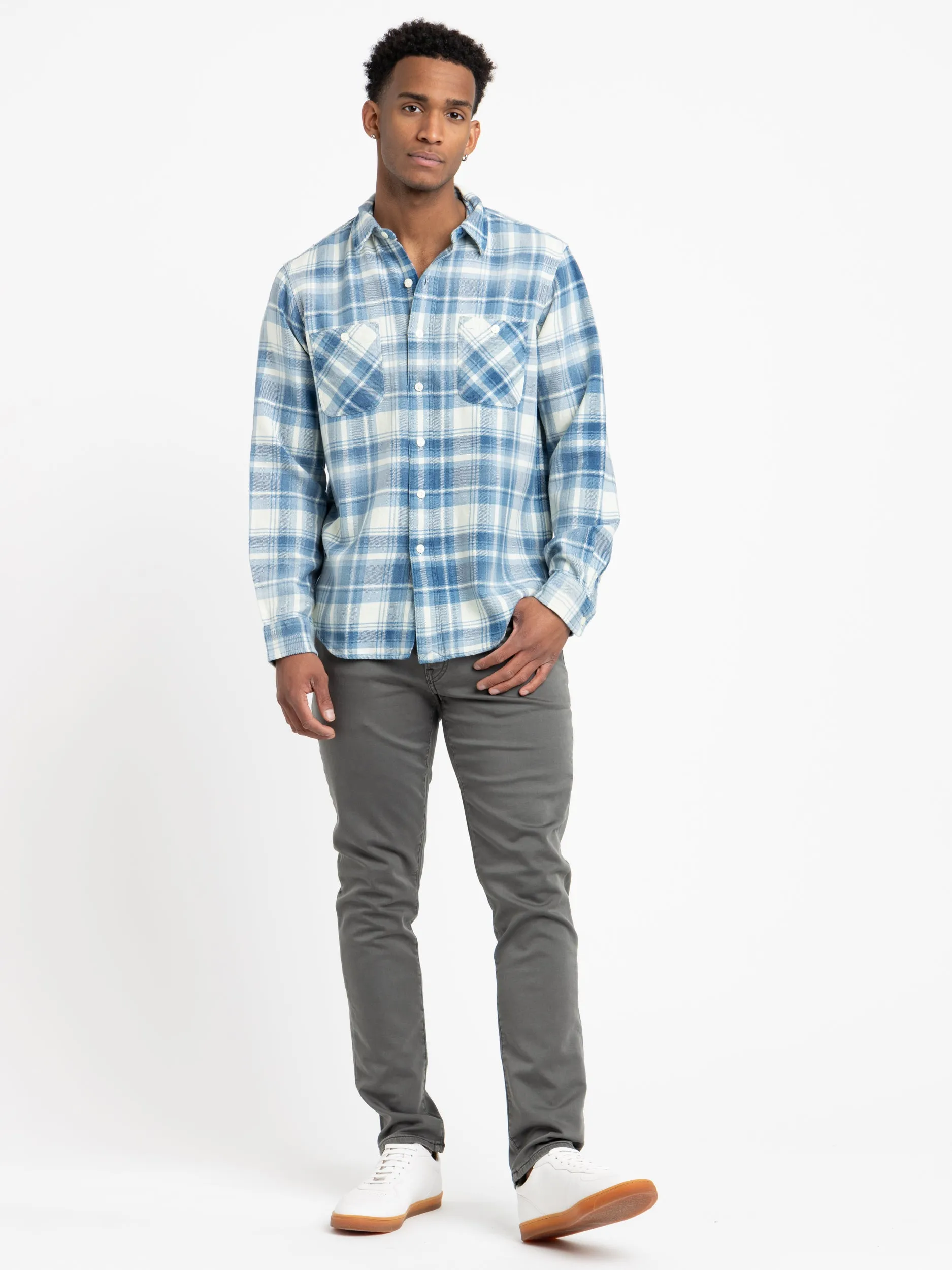 Indigo Plaid Twill Workshirt